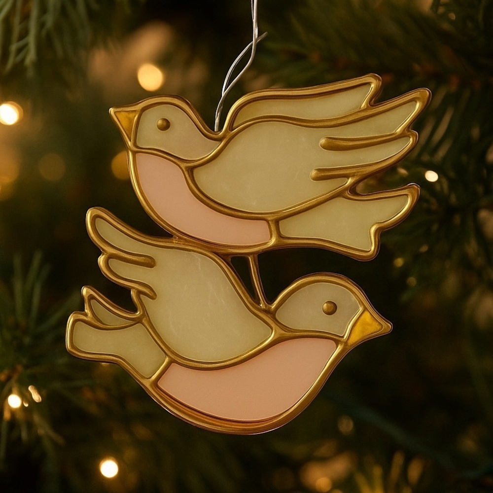 Stained Glass Dove Ornament